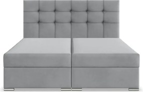 Manželská posteľ ELDA Velvet 160×200 cm svetlosivá