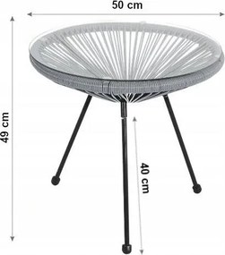 Záhradný stolík ACAPULCO - šedý