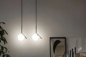 Toolight Toolight, stropná lampa sklenená guľa G107-1W, čierna-biela, OSW-09732