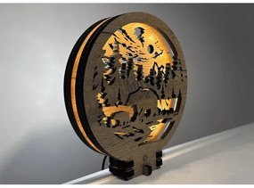 Li-Go 23595/DUB2 - LED stmievateľná stolová dekorácia LED/12W/230V 20x22 cm dub