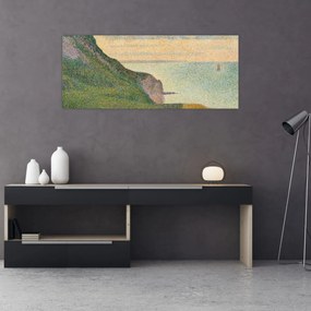 Obraz - Georges Seurat, Seascape at Port-en-Bessin, Normandy, reprodukcia (120x50 cm)