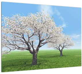 Sklenený obraz stromov (70x50 cm)