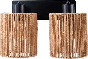 Toolight Toolight, nástenné svietidlo 2xE27, APP1824-2W, čierna matná-hnedá, OSW-09316