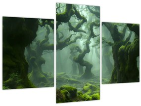 Obraz - Les prerastený machom (90x60 cm)