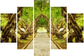 Obraz - Živý tunel z plumérií (150x105 cm)