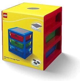 Červený organizér s 3 zásuvkami LEGO® Storage