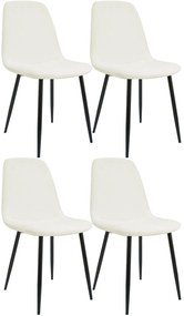 Sada 4 ks jedálenskej stoličky Maryam látka - krémová