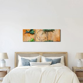 Obraz - Bylinky (s hodinami) (90x30 cm)