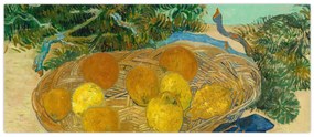 Obraz - Vincent van Gogh, Still Life of  Oranges and Lemons with  Blue Gloves, reprodukcia (120x50 cm)