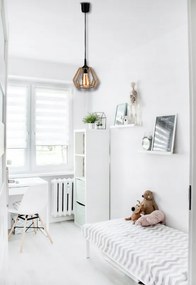 Závesné stropné LED svietidlo, drevené, s háčikom