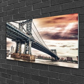 Skleneny obraz Most mesto architektúra 125x50 cm
