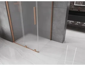 Mexen Velar, sprchový kút s posuvnými dverami 110 x 100 cm, 8mm sklo námraza, medená matná, 871-110-100-31-65