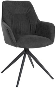 Jedálenská stolička Jules - látka - Tmavo sivá
