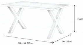 Wooded Jedálenský stôl Kingston z masívu DUB 220x100x76cm