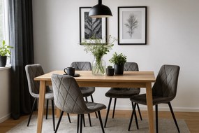 AKCIA Tmavosivá zamatová jedálenská stolička LIBRA s čiernymi nohami II. akosť