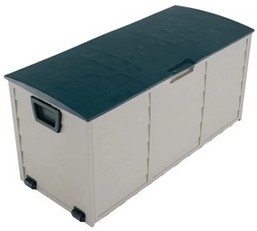 Záhradný úložný box, sivý/zelený, KORTEZ