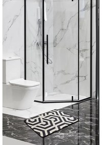 Biela/čierna kúpeľňová predložka 60x40 cm Line - Foutastic