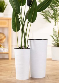 PLASTOVÝ KVETINÁČ URBANIKA RIFLO 25,5X46,5 CM+19,5X36,5 CM BIELA