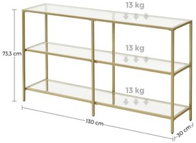 Odkladací stolík LUVOR zlatý