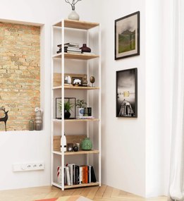Regál LOFT 50 cm bílý/dub sonoma