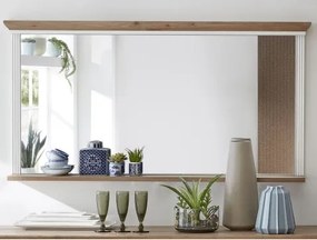 Nástenné zrkadlo s poličkou Jasmin, bielená pínia/dub%