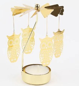 DECOLED Engel klingelnd, 8 x 13 cm, Eulen, Gold