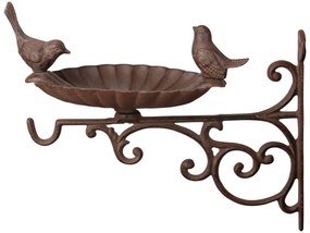 Nástenné napájadlo pre vtáky Bill, 23,5x28 cm, liatina, hnedá