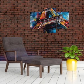 Obraz - Maľba Eiffelovej veže II. (90x60 cm)
