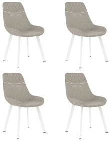 Jedálenské stoličky 4 ks, svetlosivé, umelá koža