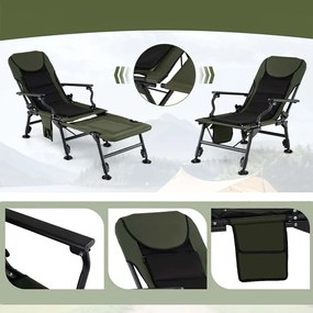 Veľká rybárska stolička s opierkou na nohy