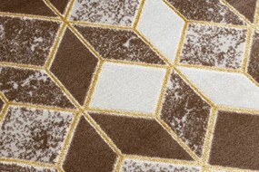 Koberec MEFE B400 Kocka, geometrický 3D - tmavý béžový