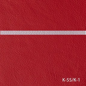 Kožená rohová sedacia súprava DUBAJ LUX XL II, Ľavá, červená/biela (K-55/K-1)