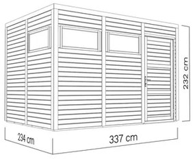 Drevený záhradný domček Cubo 3 antracit 337x234 cm