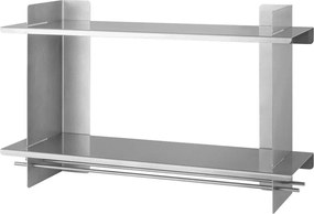 Poschodová kovová polica v striebornej farbe 70 cm Tivo – noo.ma