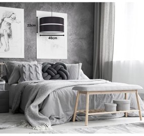 Duolla - Luster na lanku DUO 1xE27/15W/230V pr. 40 cm čierna/biela