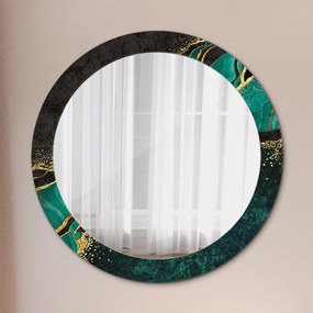 Okrúhle ozdobné zrkadlo Mramorový zelený fi 80 cm