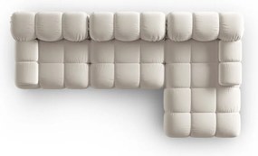 Béžová zamatová modulárna rohová pohovka (pravý roh) Bellis – Micadoni