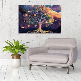 Obraz – Fialový strom plný energie (90x60 cm)