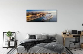 Obraz plexi Loď sea city sky 120x60 cm