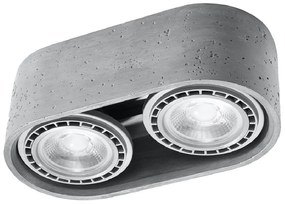 Sivé bodové svietidlo 27x14 cm Spattio - Sollux