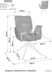 SI Stolička Wing Brego svetlo šedá