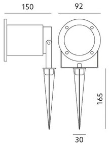 LED Vonkajšie svietidlo BLAKE 2 GU10/4W/230V IP65