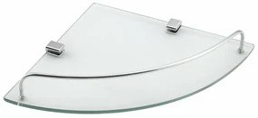 AQUALINE RB115 Rumba sklenená rohová polica 25 x 4,2 x 25 cm, číre sklo