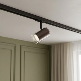 Moderný reflektor tmavý bronz s čírym sklom pre koľajnicový systém 1-fázový - Iconic Lloyd