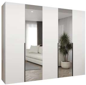 Šatníková skriňa 250 cm Alice 2 (biela + čierna). Akcia -10%. Vlastná spoľahlivá doprava až k Vám domov. 1126181