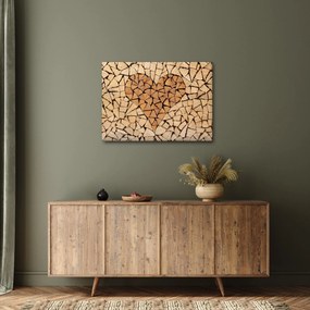 Obraz - Srdce z dreva (70x50 cm)