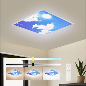 Brilagi-LED Stmievateľné svietidlo SLIMFRAME SKY LED/58W/230V 60x60 cm strieborná/modrá + diaľkové ovládanie