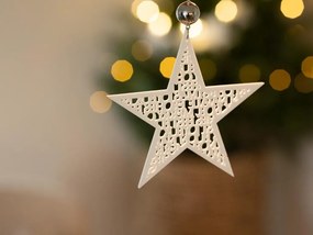 Biela porcelánová hviezda MERRY CHRISTMAS, veľká