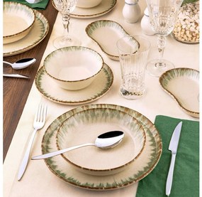 27-dielna jedálenská súprava, béžovo-hnedá, porcelán