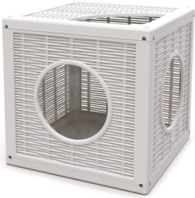 BAMA Modulárny prístrešok a preliezačka pre mačky QUBLO, farba biela